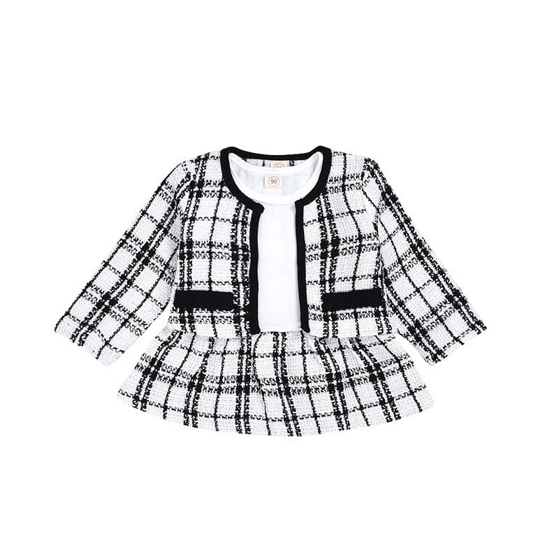 Girls Long-sleeved Two-piece Dress: 6m-5y