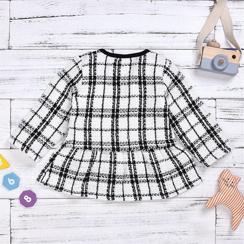 Girls Long-sleeved Two-piece Dress: 6m-5y