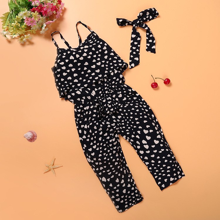 Girls Summer Sleeveless Jumpsuit
