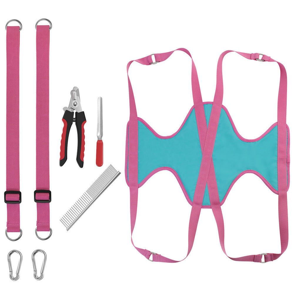 Pet Grooming Hammock For Cats & Dogs With Nail Clippers and Trimmer