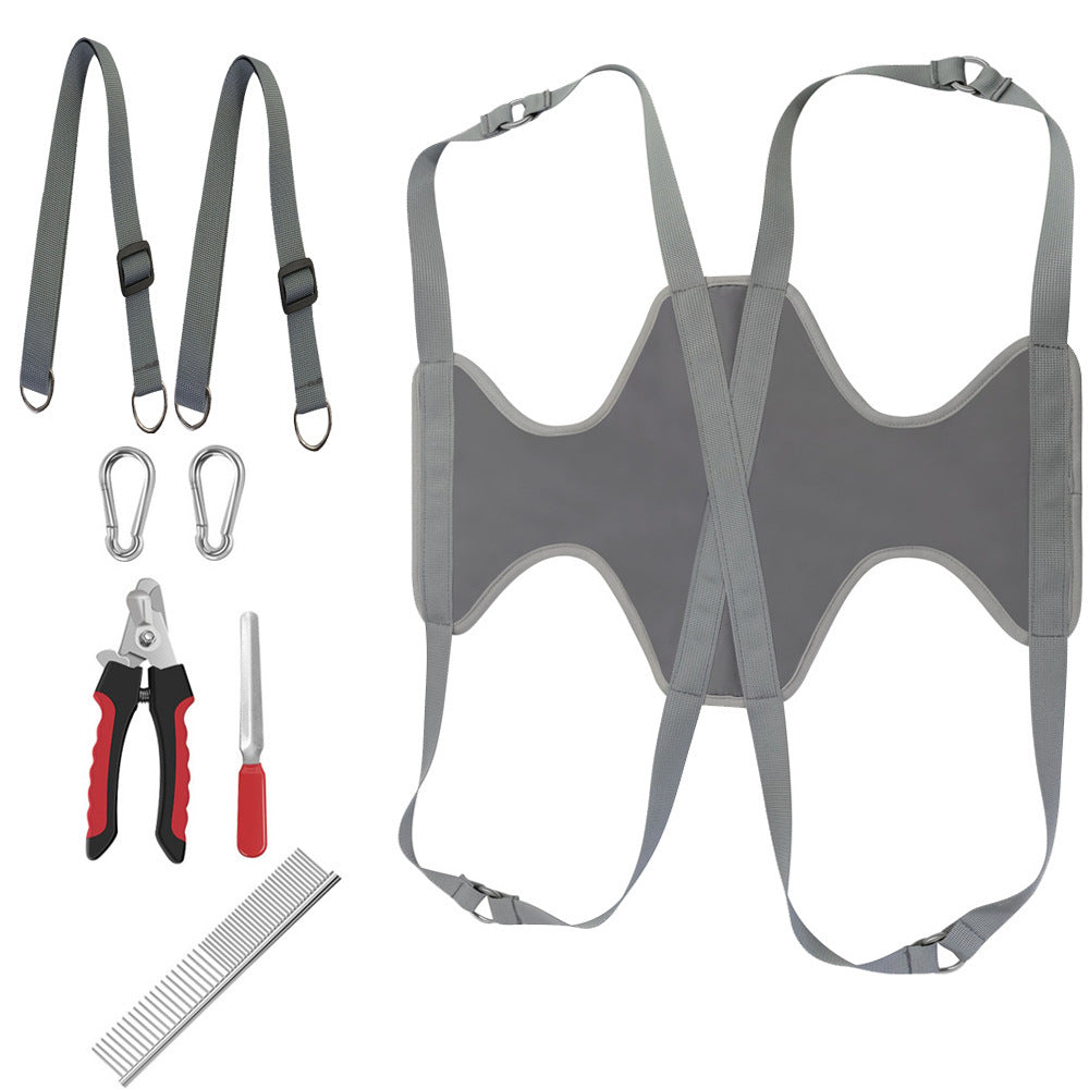 Pet Grooming Hammock For Cats & Dogs With Nail Clippers and Trimmer