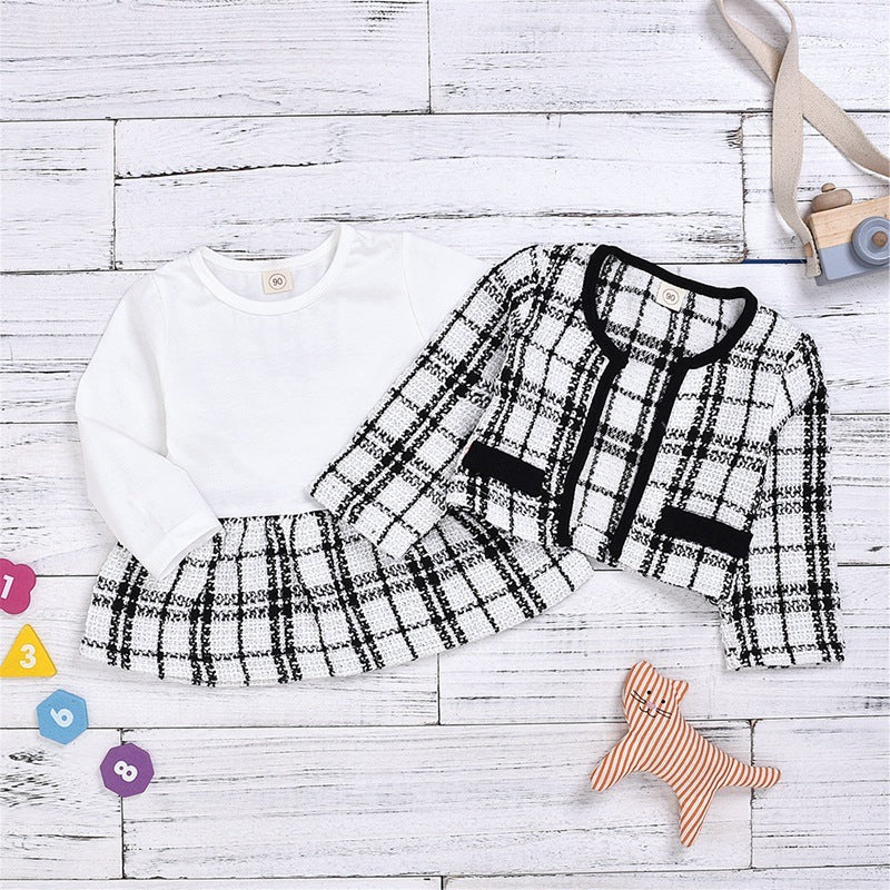 Girls Long-sleeved Two-piece Dress: 6m-5y