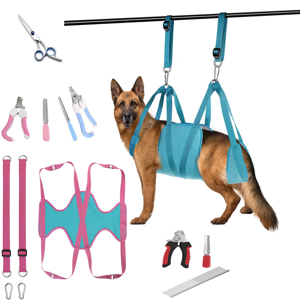 Pet Grooming Hammock For Cats & Dogs With Nail Clippers and Trimmer