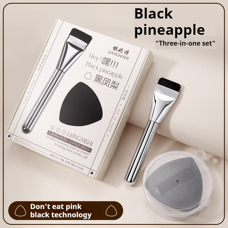 Flat Foundation Brush with Puff