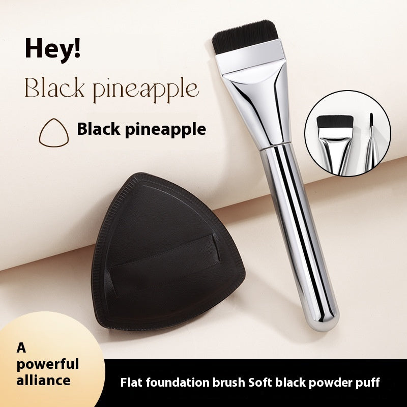 Flat Foundation Brush with Puff