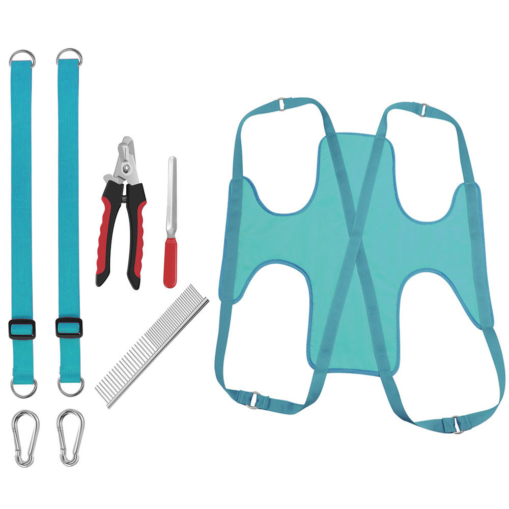 Pet Grooming Hammock For Cats & Dogs With Nail Clippers and Trimmer