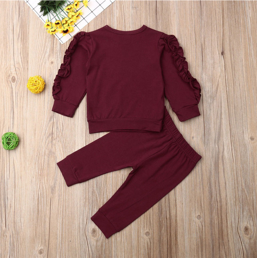 Baby Girls Ruffle Jumper 2Pcs Outfit
