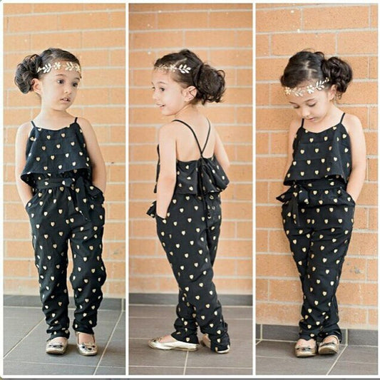 Girls Summer Sleeveless Jumpsuit