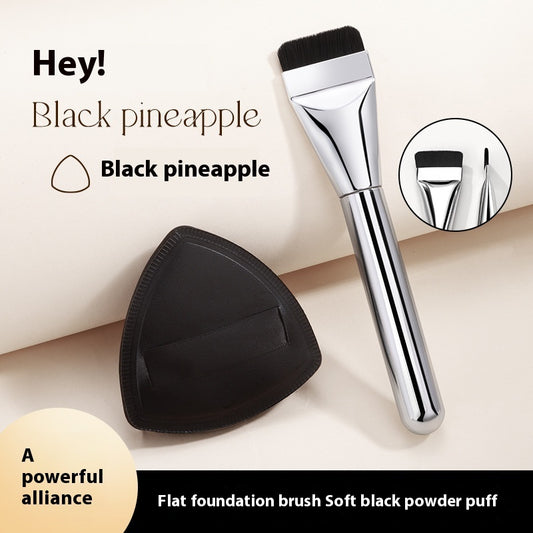 Flat Foundation Brush with Puff